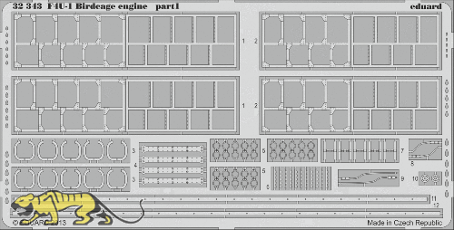 Photo-Etched Parts Engine for 1/32 Vought F4U-1 Corsair - Tamiya 60324 - 1/32