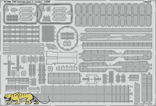 Fotoätzteile Kräne für 1:200 USS Arizona - Trumpeter 03701 - 1:200