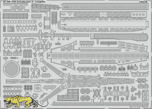 Photo-Etched Parts - Catapults for 1/200 USS Arizona  - Trumpeter 0370 - 1/200