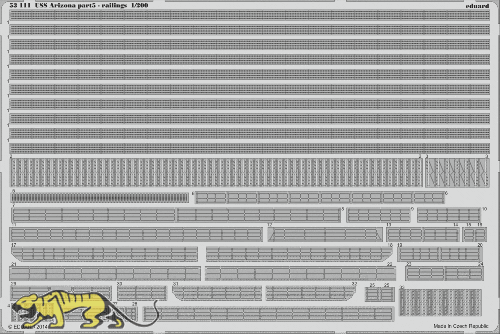 Fotoätzteile Reling für 1:200 USS Arizona - Trumpeter 03701 - 1:200