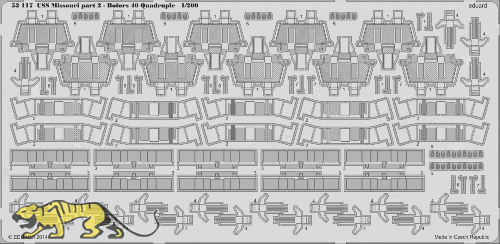 Photo-Etched Parts - Bofors 40mm for 1/200 USS Missouri  - Trumpeter 03705 - 1/200