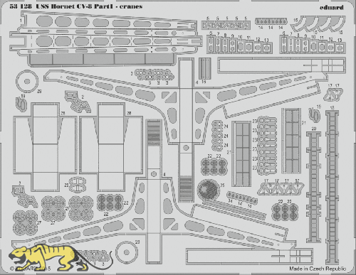 Fotoätzteile Kräne für 1:200 USS Hornet CV-8 - Merit 62001 - 1:200