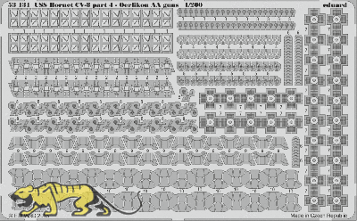 Fotoätzteile Oerlikon Flak für 1:200 USS Hornet CV-8 - Merit 62001 - 1:200