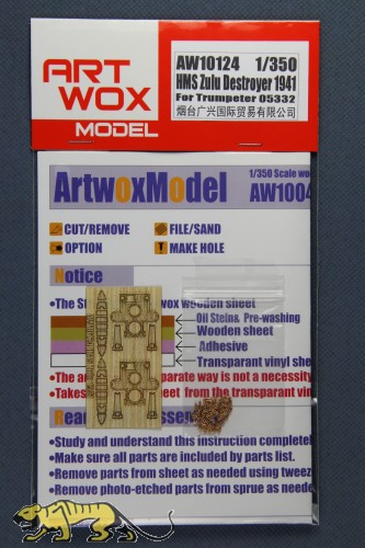 Wooden Deck for 1/350 HMS Zulu 1941 - Trumpeter 05332 - 1/350