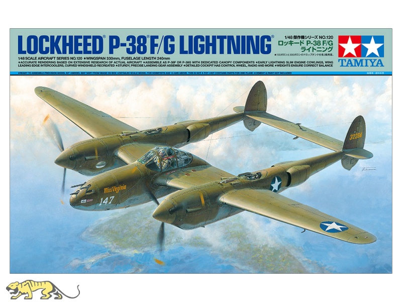 Lockheed P 38 F G Lightning 1 48 Tamiya 611 Axels Modellbau Shop