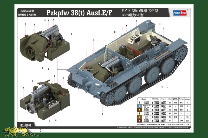 Hobby Boss Pz.Kpfw. 38(t) Ausf. E / F - 1/16 (HB82603) - Axels Modellbau  Shop