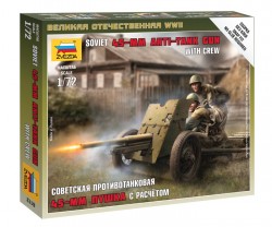 Sowjetische 45mm PAK mit Besatzung - 1:72