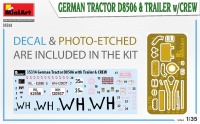 German Tractor D8506 with Cargo Trailer and Crew - 1/35