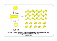 Sechskantbolzen und Muttern - 1,6 x 4,0 mm - 1:16