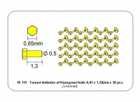 Turned Hexagonal bolts - 1,75 x 2,2mm - 25 pcs. - 1/16