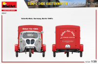 Tempo E400 Kastenwagen - 3 Wheel Delivery Box Track - 1/35
