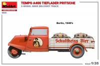 Tempo A400 Tieflader Pritsche - 3 Wheel Beer Delivery Truck - 1/35