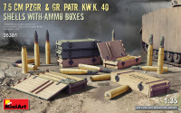 German 7,5cm Ammo - Shells with Ammo boxes for KwK 40 and StuK 40 - 1/35