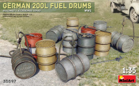 Deutsche 200l Benzinfässer / German Fuel Drums 200l - 12 Stück - 1:35