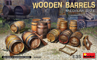 Wooden barrels - medium size - 12 pcs. - 1/35