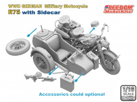 R75 with sidecar - German WWII Military Motocycle - 1/16