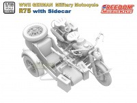 R75 with sidecar - German WWII Military Motocycle - with Driver Figure - Special Edition - 1/16