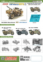 R75 with sidecar - German WWII Military Motocycle - with Driver Figure - Special Edition - 1/16