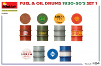 Fuel & Oil Drums 1930 - 1950s - Set 1 - German Type - 1/24