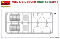 Fuel & Oil Drums 1930 - 1950s - Set 1 - German Type - 1/24