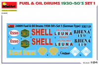 Fuel & Oil Drums 1930 - 1950s - Set 1 - German Type - 1/24