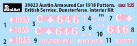 Austin Armoured Car 1918 Pattern - British Service Dunsterforce with Interior - 1:35