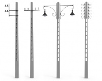 Concrete Telegraph Poles - 1/35