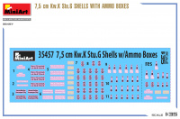 German 7,5cm KwK StuG Shells with Ammo boxes - 1/35