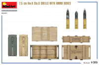 German 7,5cm KwK StuG Shells with Ammo boxes - 1/35