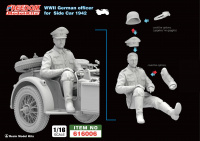 Deutscher Offizier - WWII - R75 Motorrad Beifahrer - Figur - 1:16