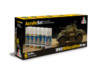 Italeri Acrylic Set - WWII Alliierte Militärfahrzeuge - 6 Farben