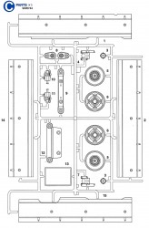 C Teile (C1-15) für Tamiya Leopard 2A6 (56020) 1:16