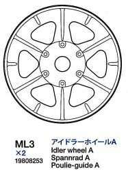 Spannrad A (ML3 x2) für Tamiya KV-1 / KV-2 (56028, 56030) 1:16