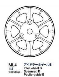 Idler Wheel B (ML4 x2) for Tamiya KV-1 / KV-2 (56028, 56030) 1:16