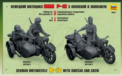 German Motorcycle R-12 with Sidecar and Crew - 1/35