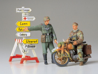 Figuren / Diorama-Set deutscher Soldat auf Motorrad und Feldgendarm - 1:35